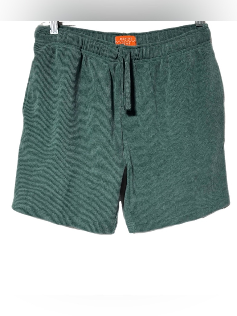 Negative Space Cord Rib Knit Shorts Green Lounge Casual Mens Medium